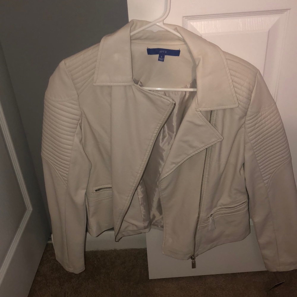 Apt 9 Tan/Cream Leather Coat